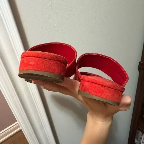 Circus by Sam Edelman Red Suede Mule Sandal Delaney - Picture 6 of 8